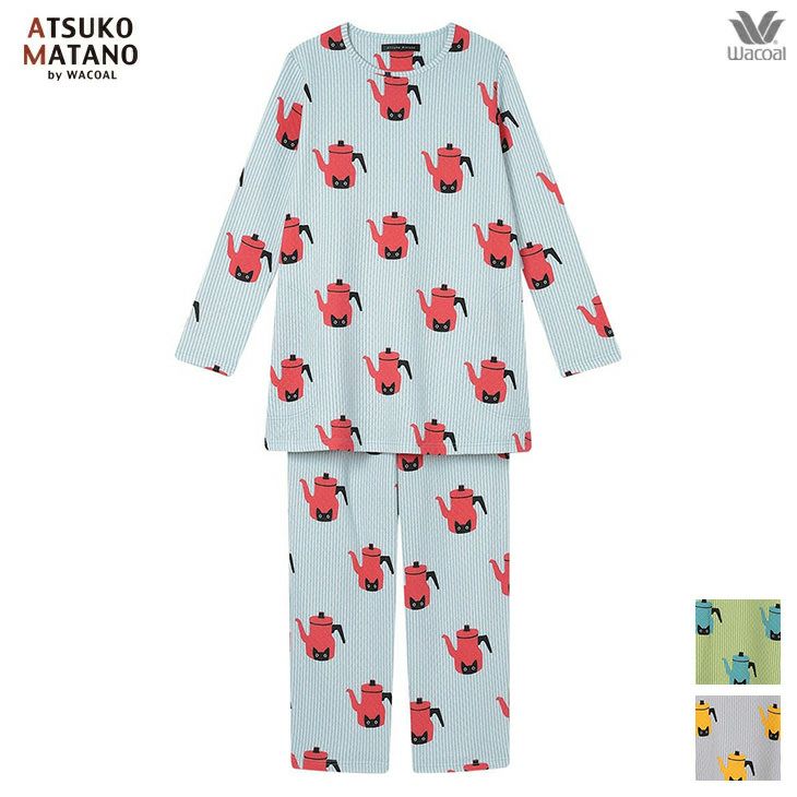 ワコール wacoal マタノアツコ ナイトウェア パジャマ ワンピース 長袖